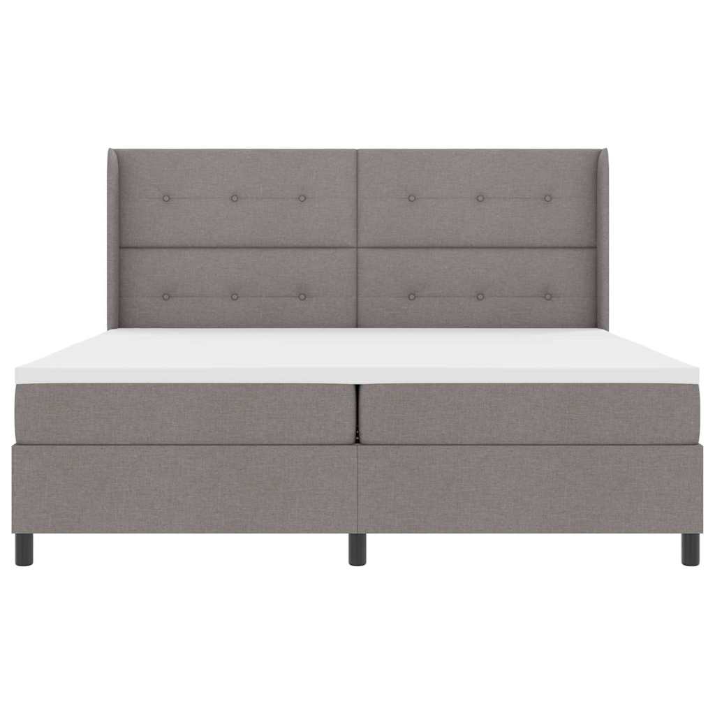 vidaXL LED Κρεβάτι με βάθρο με κεφαλάρι Taupe 200 x 200 cm ύφασμα