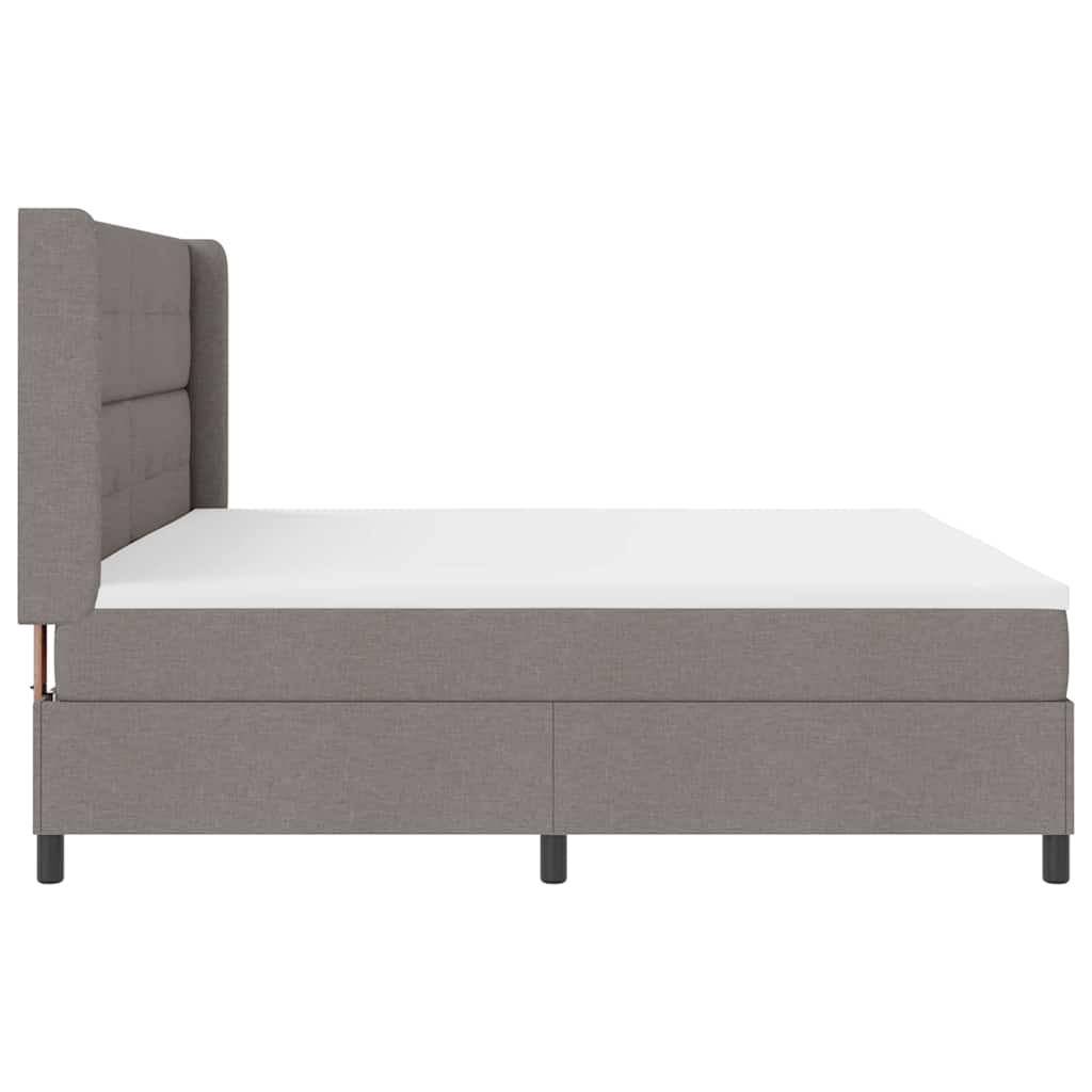 vidaXL LED Κρεβάτι με βάθρο με κεφαλάρι Taupe 200 x 200 cm ύφασμα
