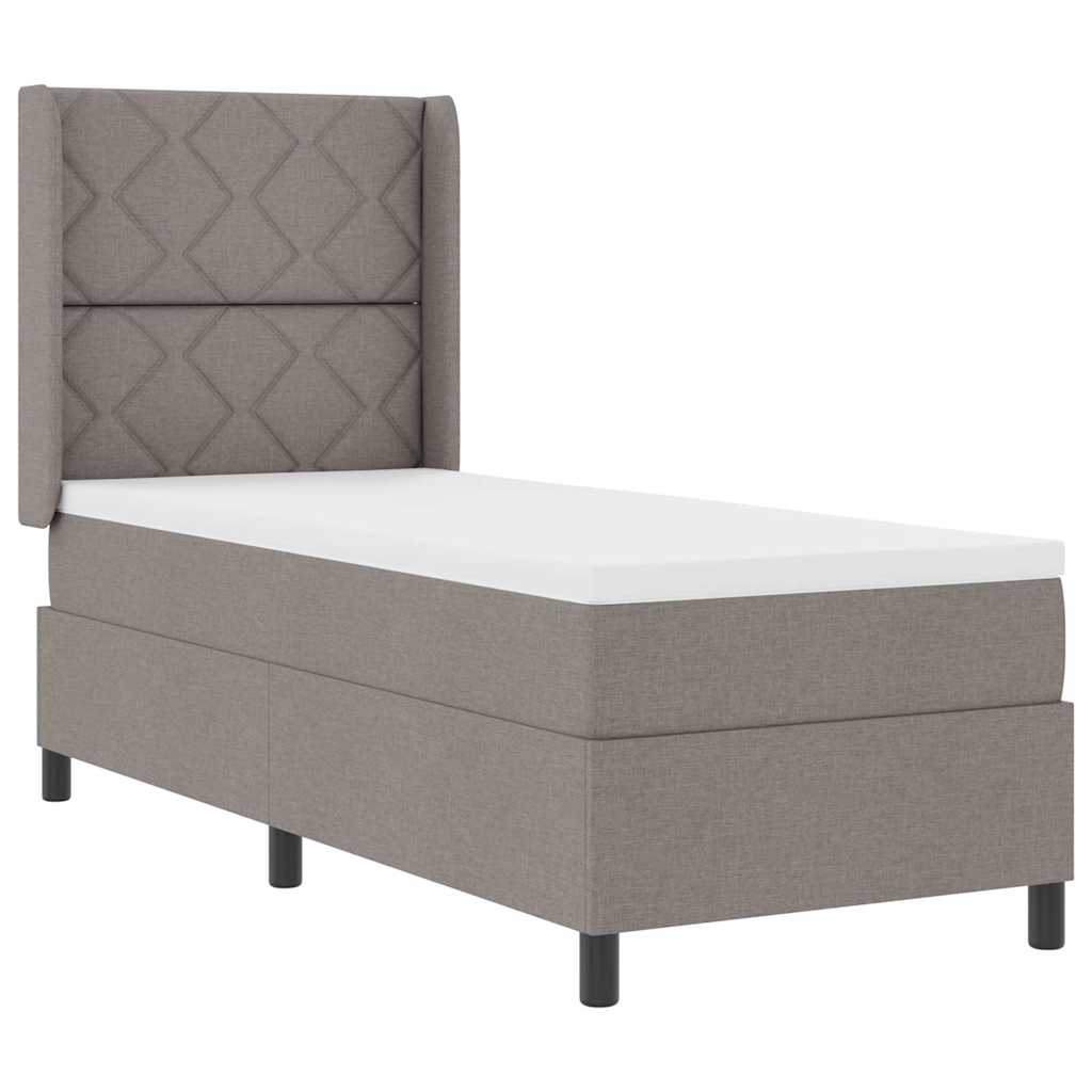 vidaXL LED Κρεβάτι με βάθρο με κεφαλάρι Taupe 80 x 200 cm ύφασμα