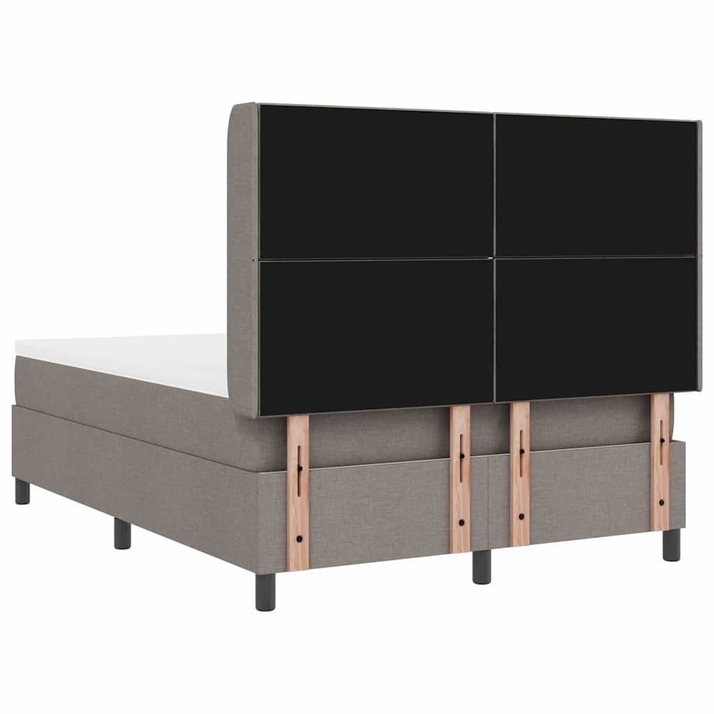 vidaXL LED Κρεβάτι με βάθρο με κεφαλάρι Taupe 140 x 190 cm ύφασμα