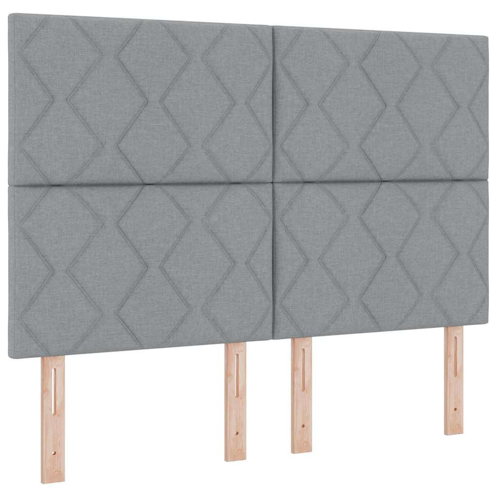 vidaXL LED Κρεβάτι με βάθρο Ανοιχτό γκρι 160 x 200 cm ύφασμα