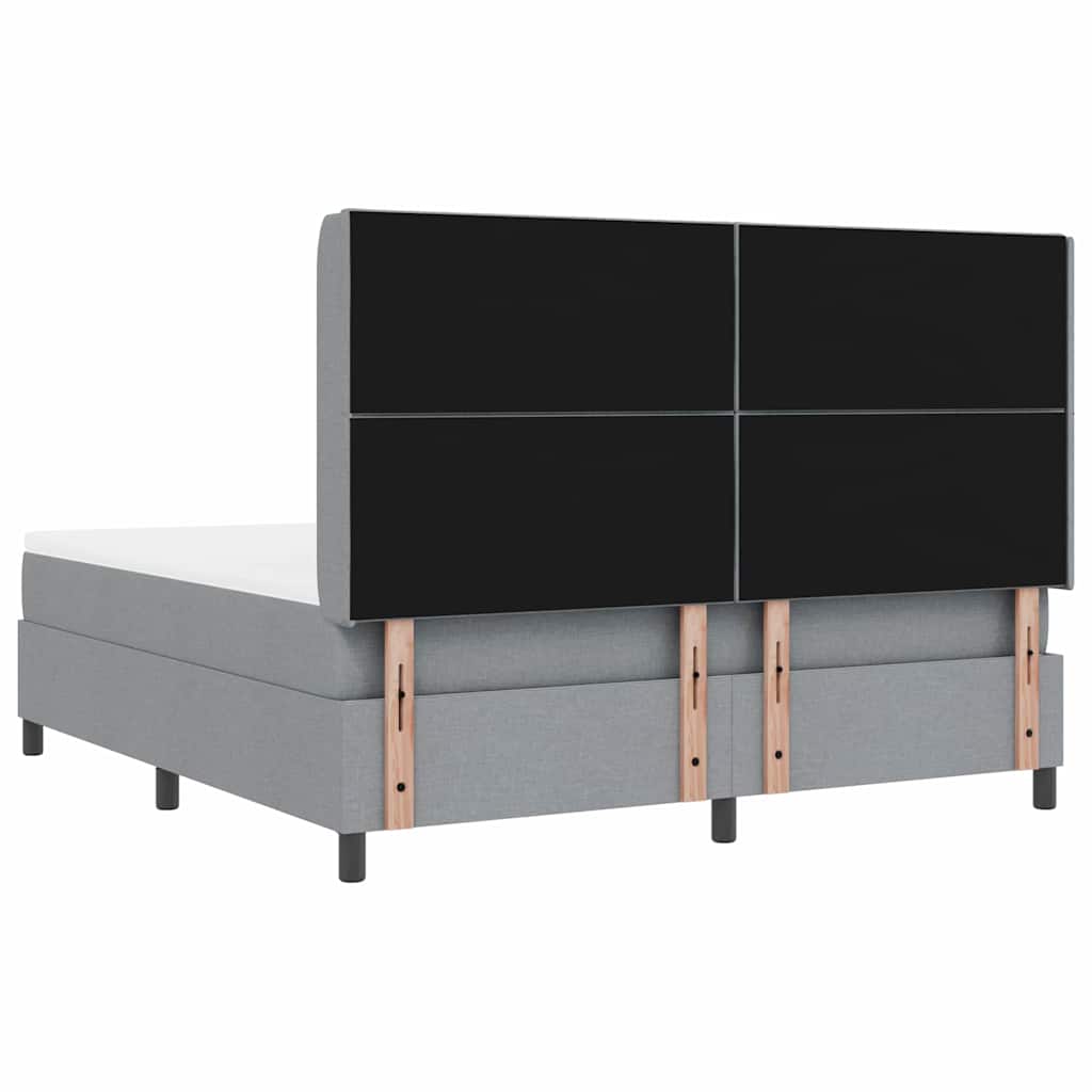 vidaXL LED Κρεβάτι με βάθρο Ανοιχτό γκρι 180 x 200 cm ύφασμα