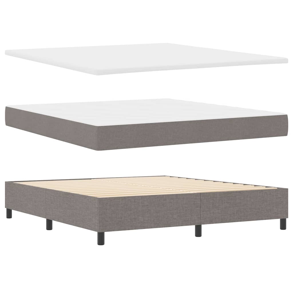 vidaXL LED Κρεβάτι με βάθρο με κεφαλάρι Taupe 180 x 200 cm ύφασμα