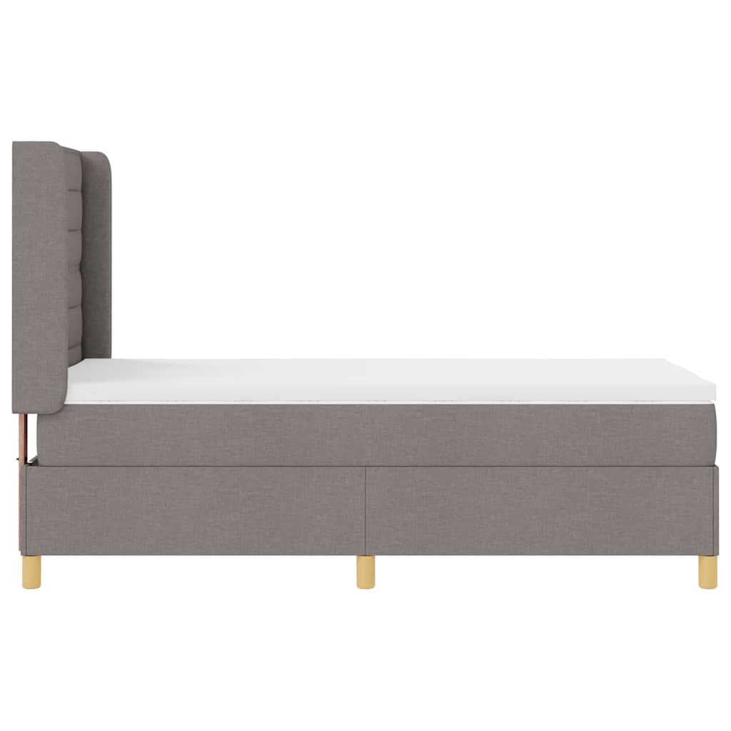 vidaXL Κρεβάτι με ελατήρια με στρώμα Taupe 90 x 200 cm ύφασμα