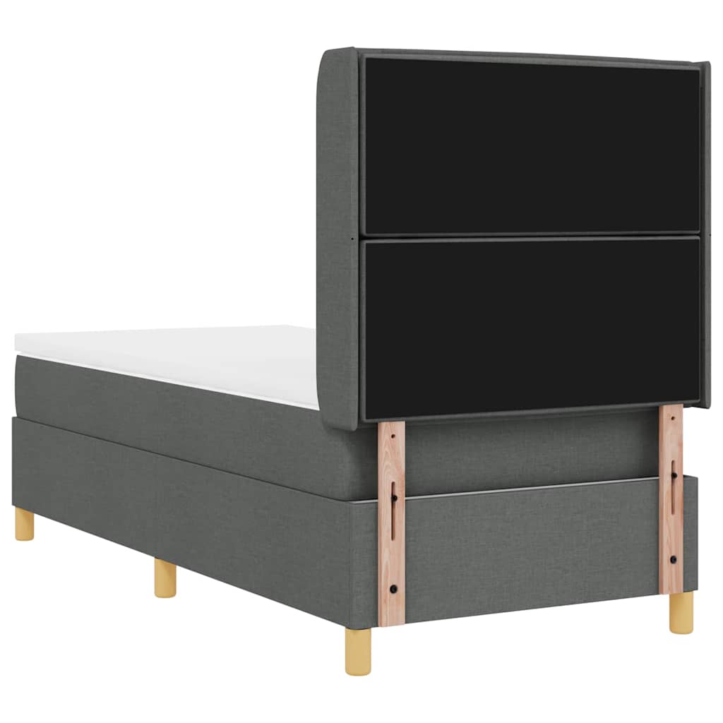 vidaXL Κρεβάτι με ελατήρια με στρώμα Γκρι 100 x 200 cm ύφασμα