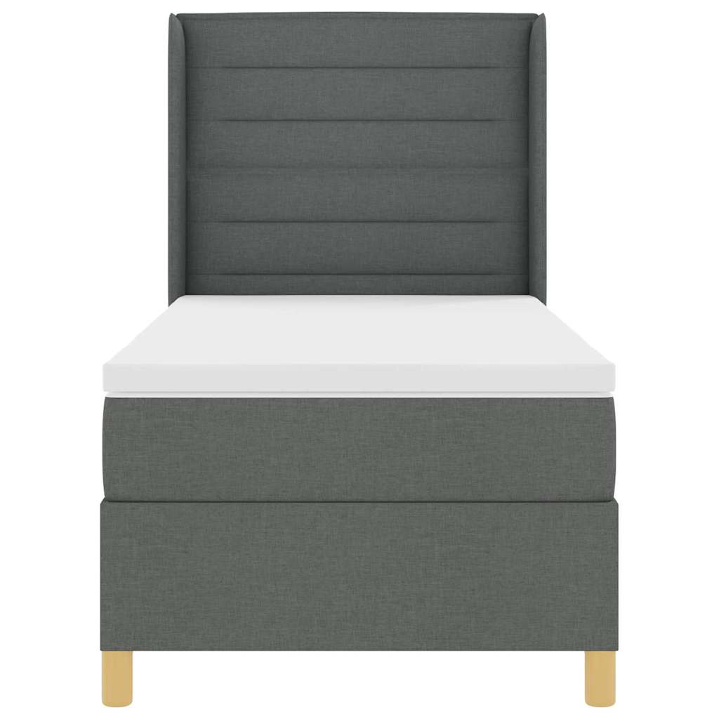 vidaXL Κρεβάτι με ελατήρια με στρώμα Γκρι 100 x 200 cm ύφασμα