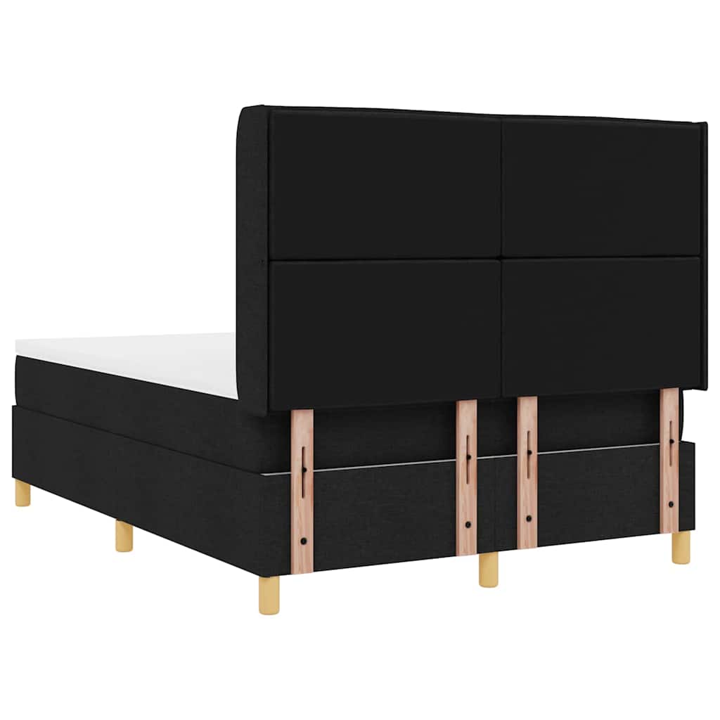 vidaXL Κρεβάτι με ελατήρια με στρώμα Μαύρο 140 x 190 cm ύφασμα