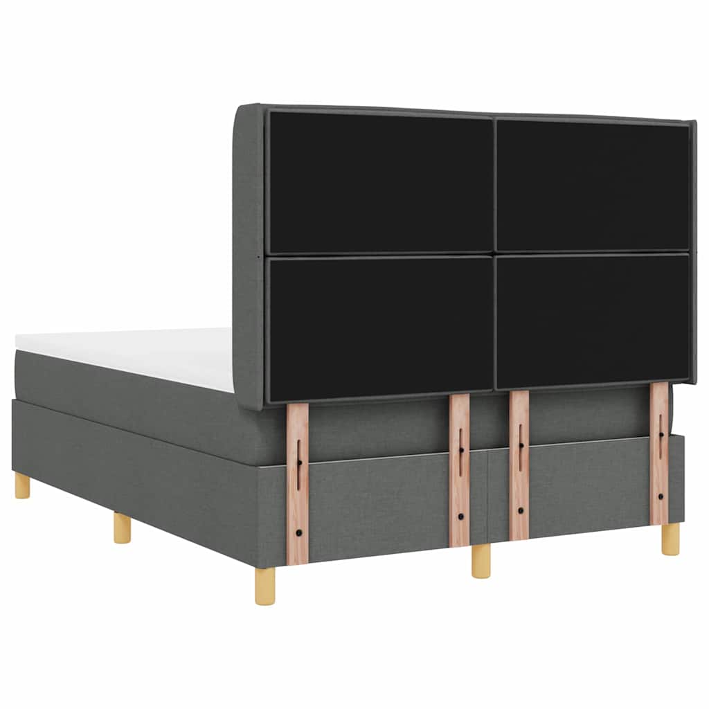 vidaXL Κρεβάτι με ελατήρια με στρώμα Γκρι 140 x 200 cm ύφασμα