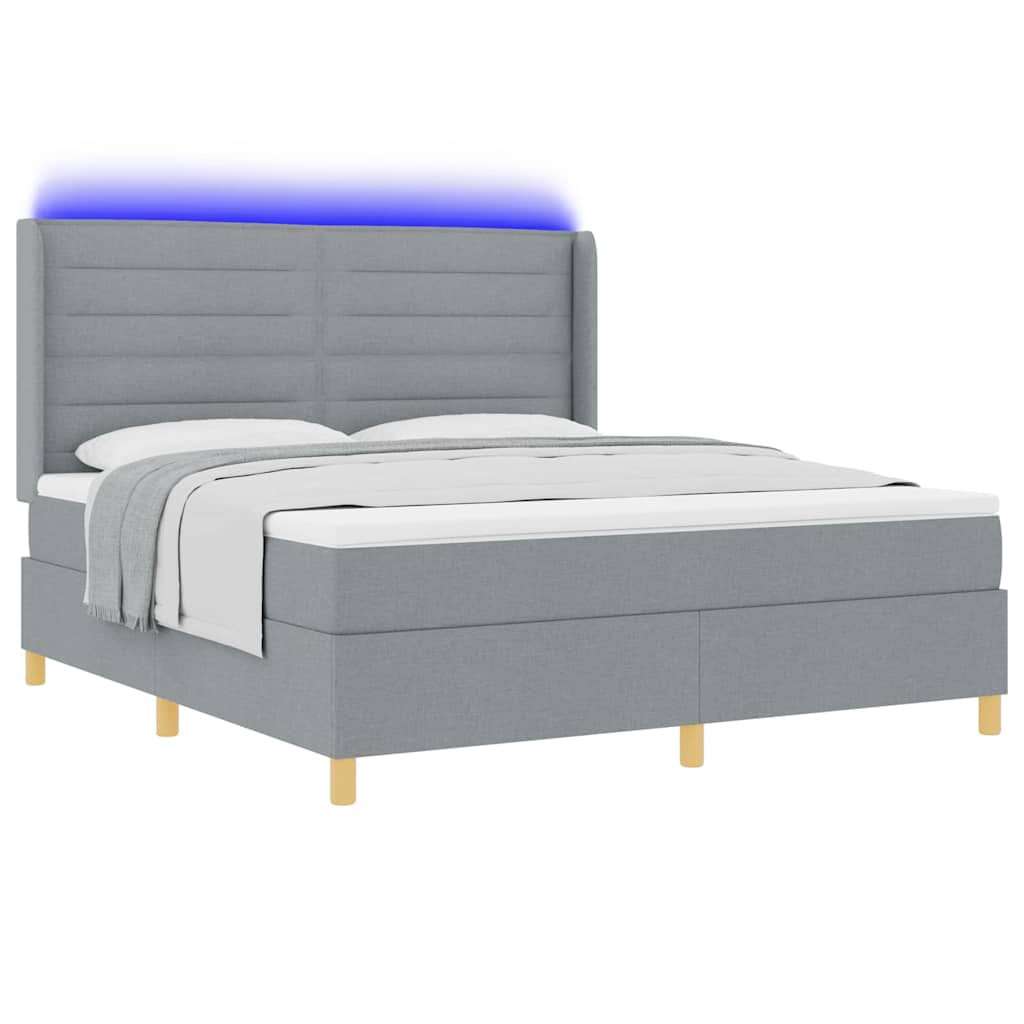 vidaXL Κρεβάτι με ελατήρια Ανοιχτό γκρι 180 x 200 cm ύφασμα