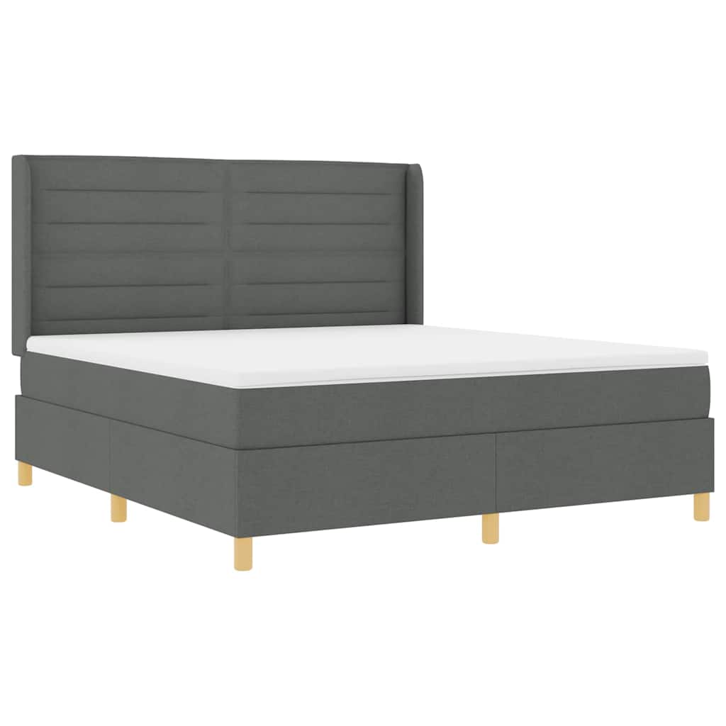 vidaXL Κρεβάτι με ελατήρια με κεφαλάρι Γκρι 180 x 200 cm ύφασμα