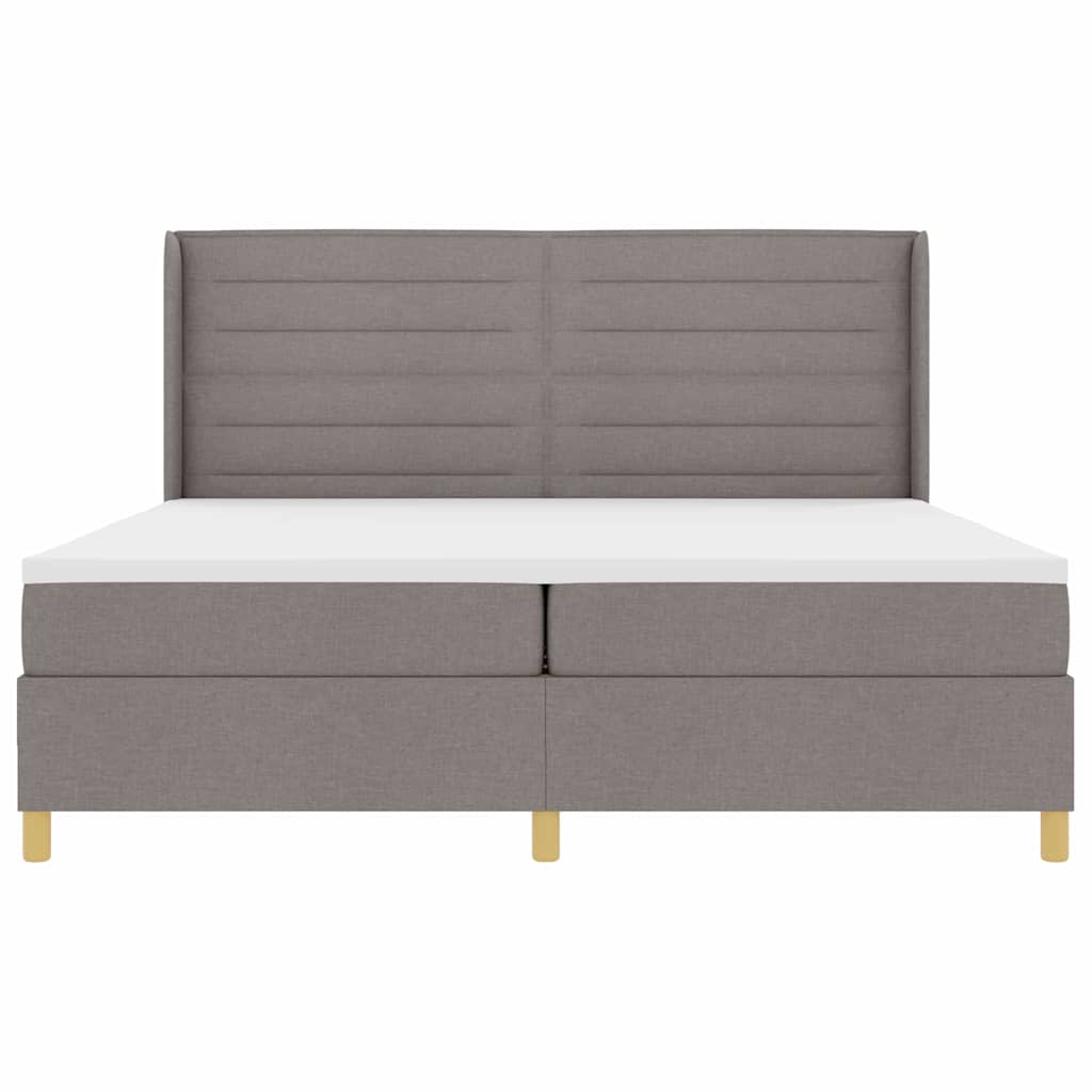 vidaXL Κρεβάτι με ελατήρια με στρώμα Taupe 140 x 200 cm ύφασμα