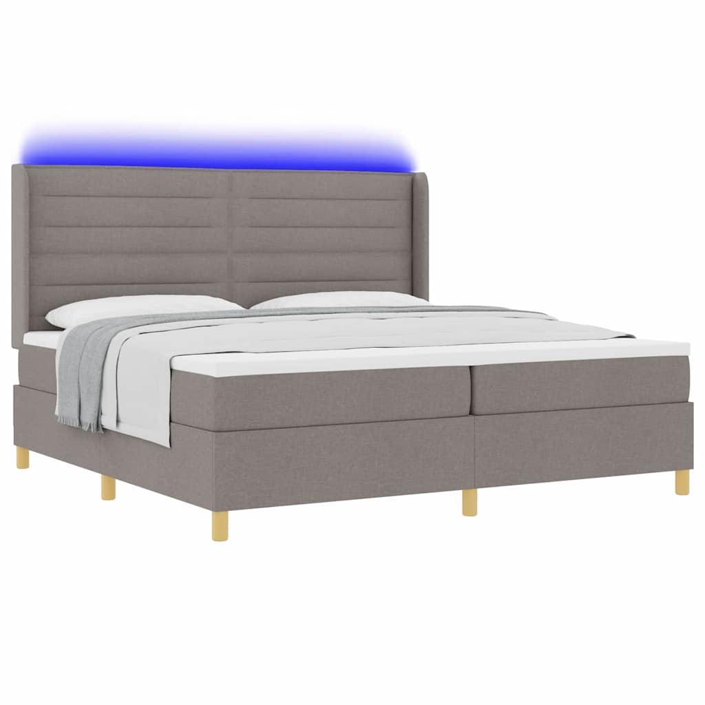 vidaXL Κρεβάτι με ελατήρια με στρώμα Taupe 140 x 200 cm ύφασμα