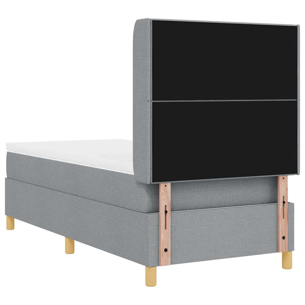 vidaXL Κρεβάτι με ελατήρια Ανοιχτό γκρι 100 x 200 cm ύφασμα