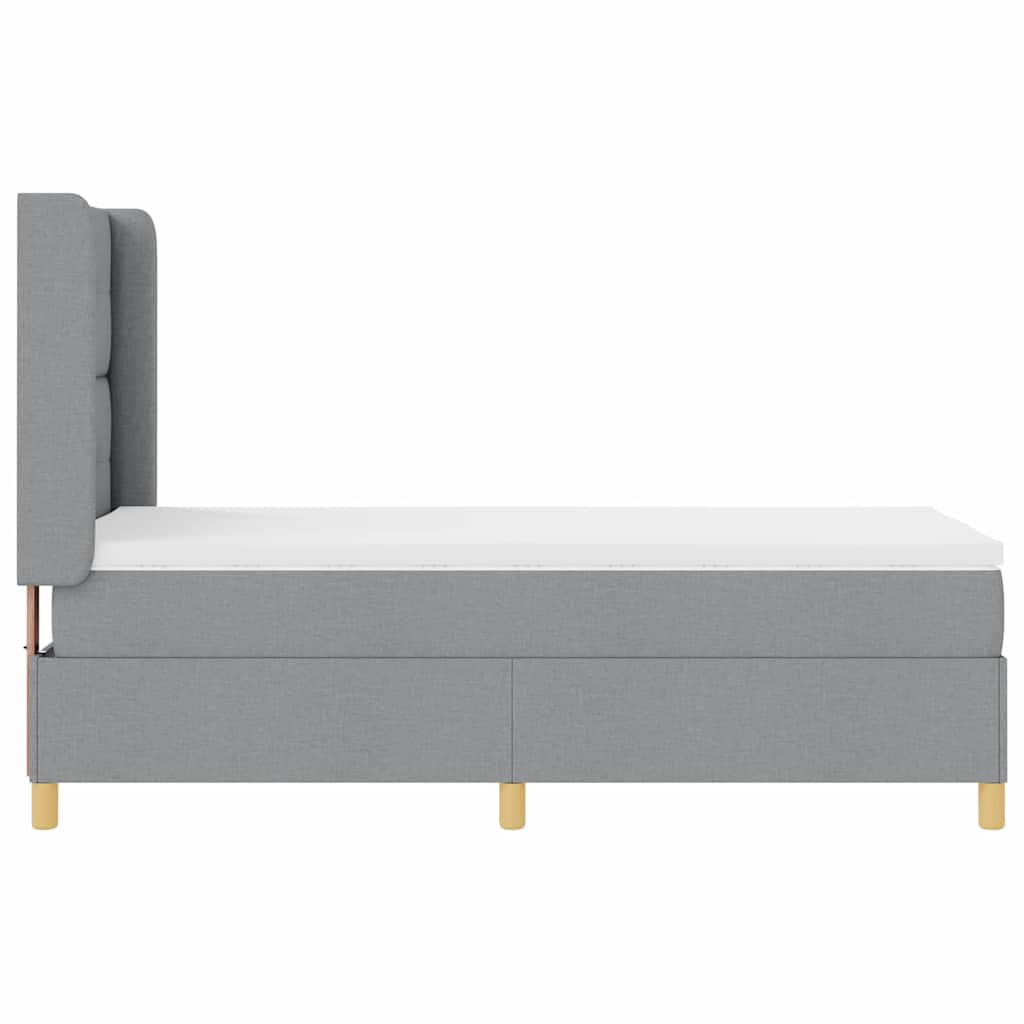 vidaXL Κρεβάτι με ελατήρια Ανοιχτό γκρι 100 x 200 cm ύφασμα