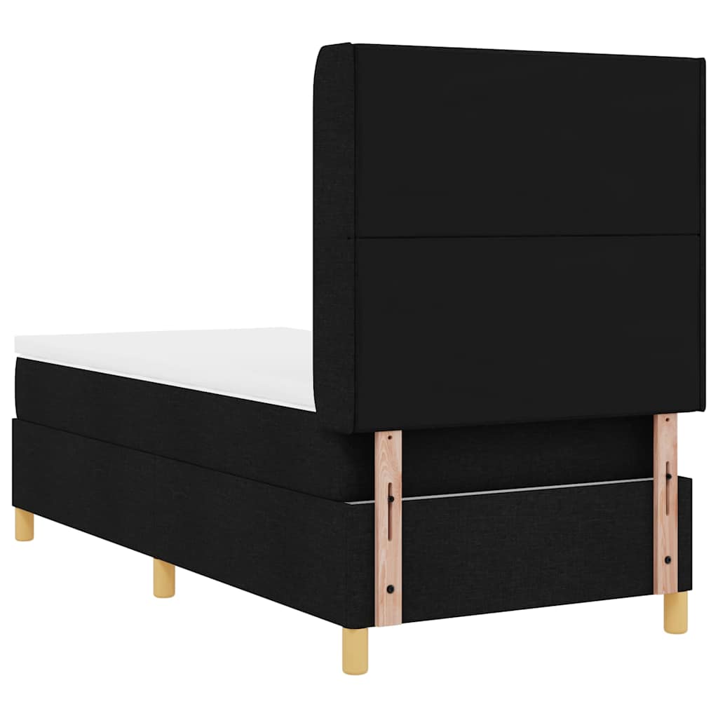 vidaXL Κρεβάτι με ελατήρια με κεφαλάρι Μαύρο 100 x 200 cm ύφασμα