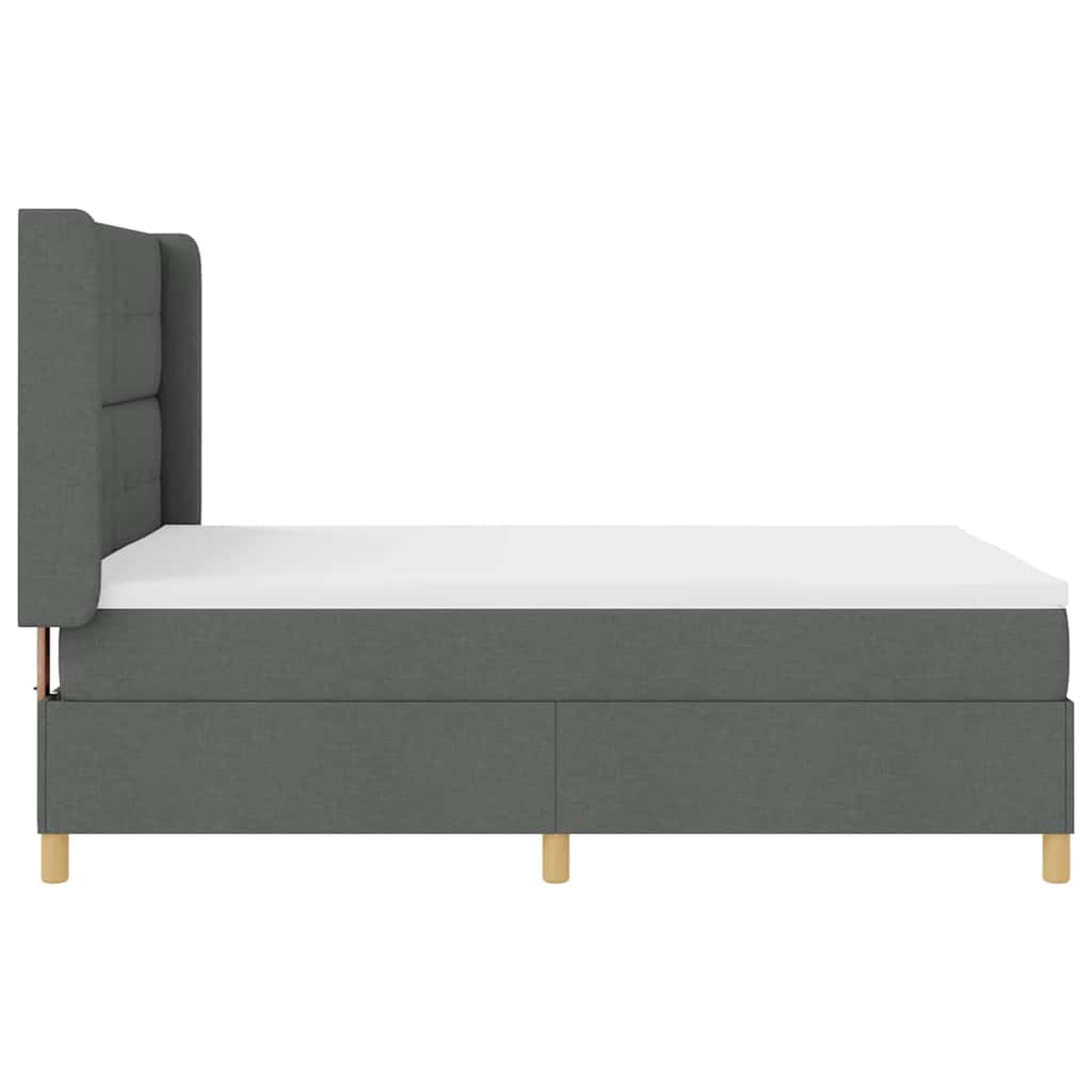 vidaXL Κρεβάτι με ελατήρια με στρώμα Γκρι 140 x 190 cm ύφασμα