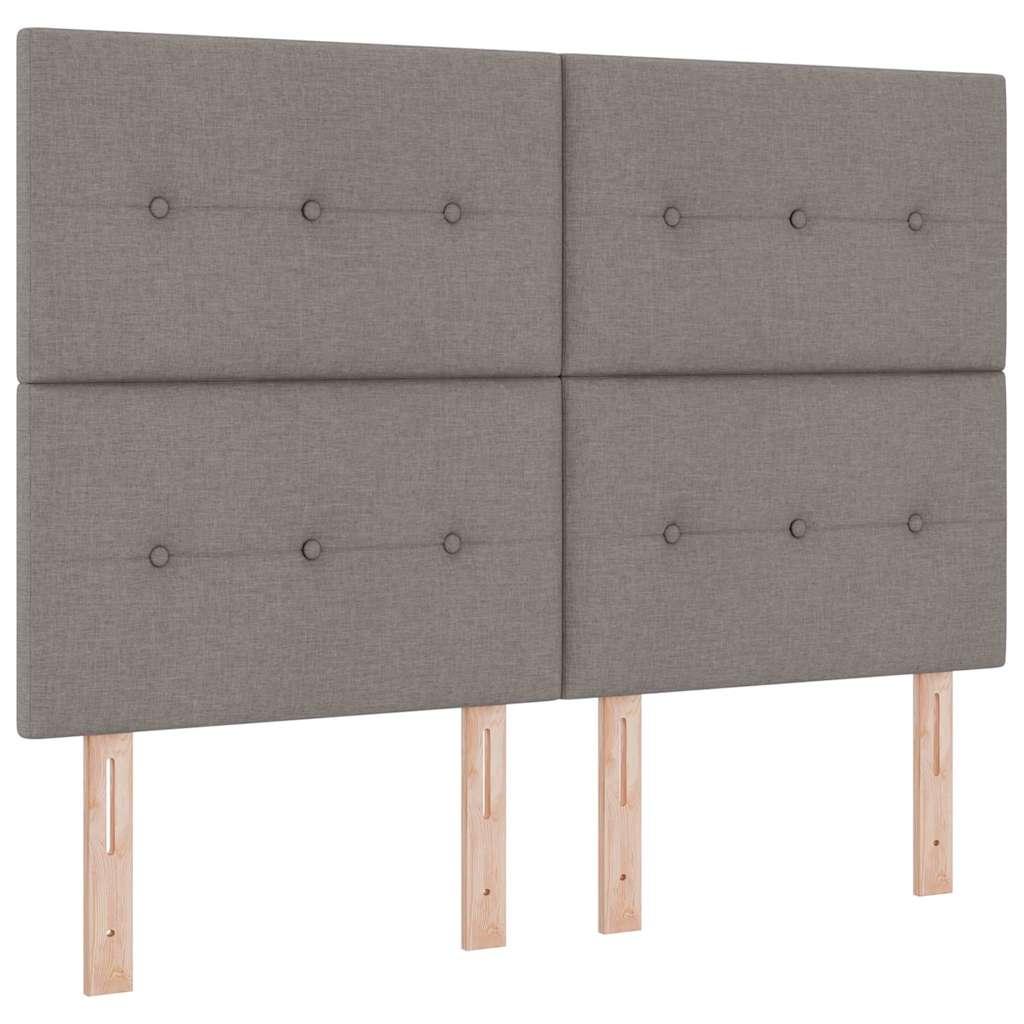 vidaXL Κρεβάτι με ελατήρια με στρώμα Taupe 140 x 190 cm ύφασμα