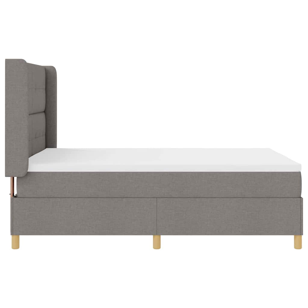 vidaXL Κρεβάτι με ελατήρια με στρώμα Taupe 140 x 190 cm ύφασμα