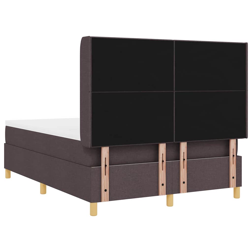 vidaXL Κρεβάτι με ελατήρια με κεφαλάρι Καφέ 140 x 200 cm ύφασμα