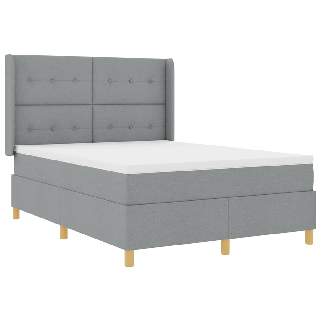 vidaXL Κρεβάτι με ελατήρια Ανοιχτό γκρι 160 x 200 cm ύφασμα