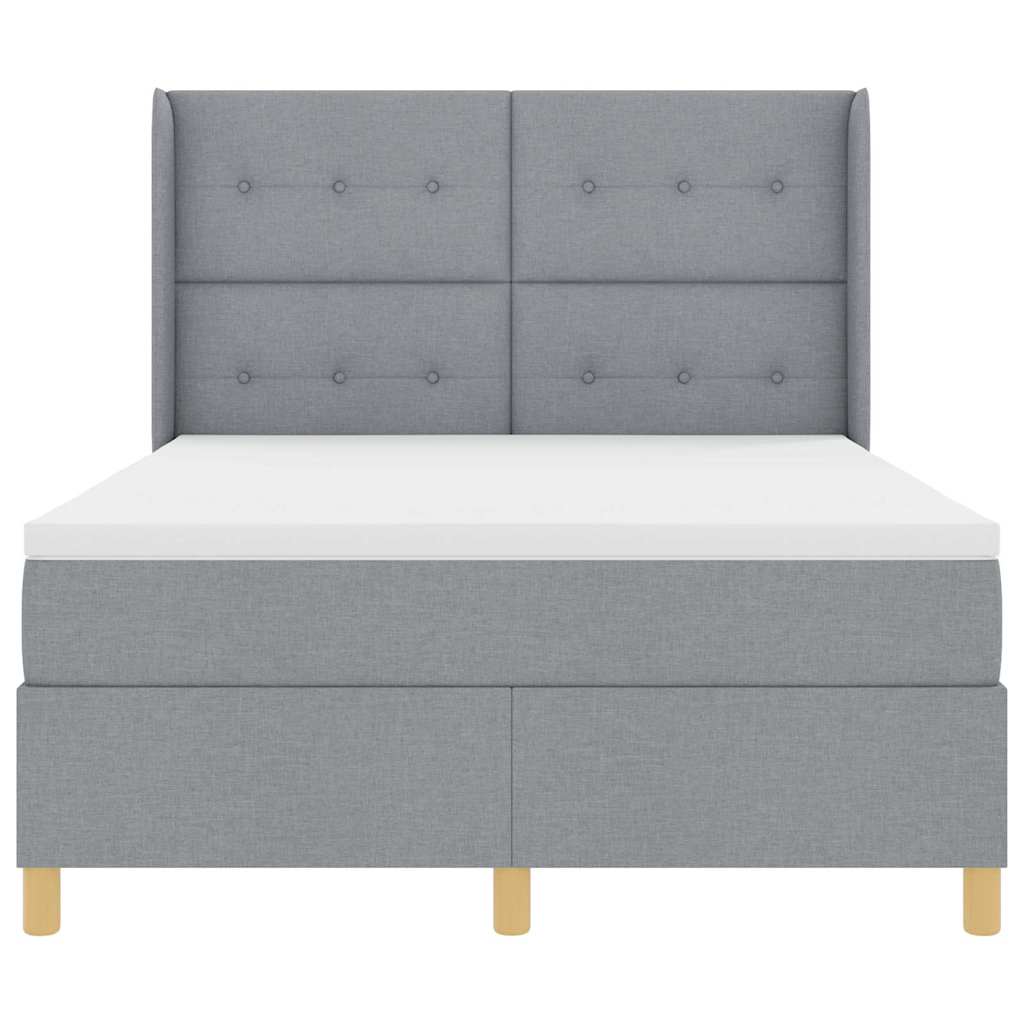 vidaXL Κρεβάτι με ελατήρια Ανοιχτό γκρι 160 x 200 cm ύφασμα