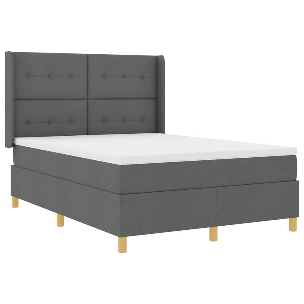 vidaXL Κρεβάτι με ελατήρια με κεφαλάρι Γκρι 160 x 200 cm ύφασμα
