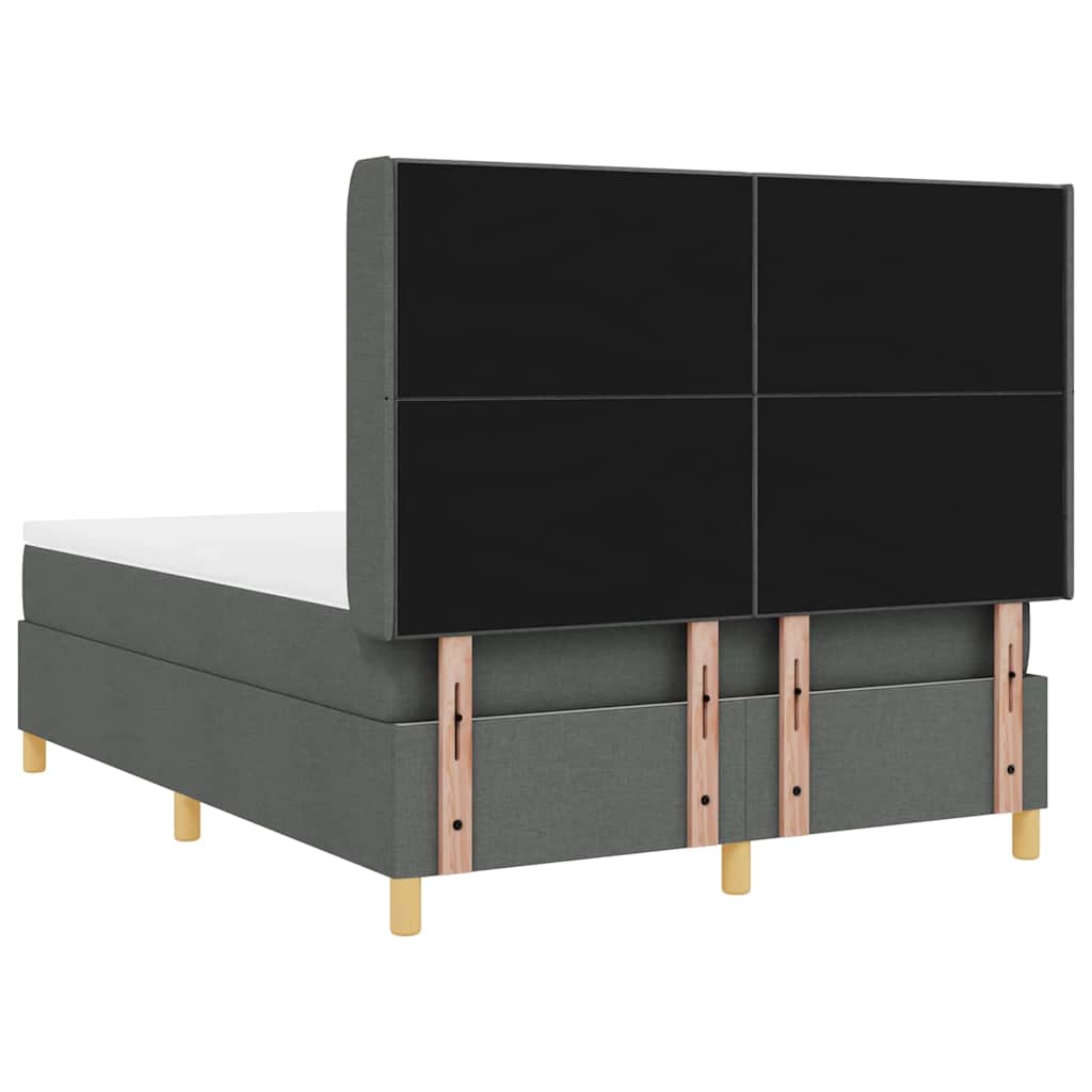 vidaXL Κρεβάτι με ελατήρια με κεφαλάρι Γκρι 160 x 200 cm ύφασμα