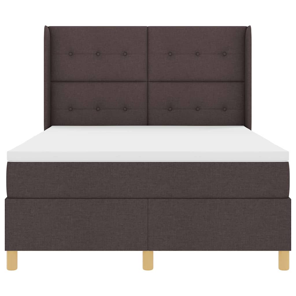 vidaXL Κρεβάτι με ελατήρια με κεφαλάρι Καφέ 160 x 200 cm ύφασμα