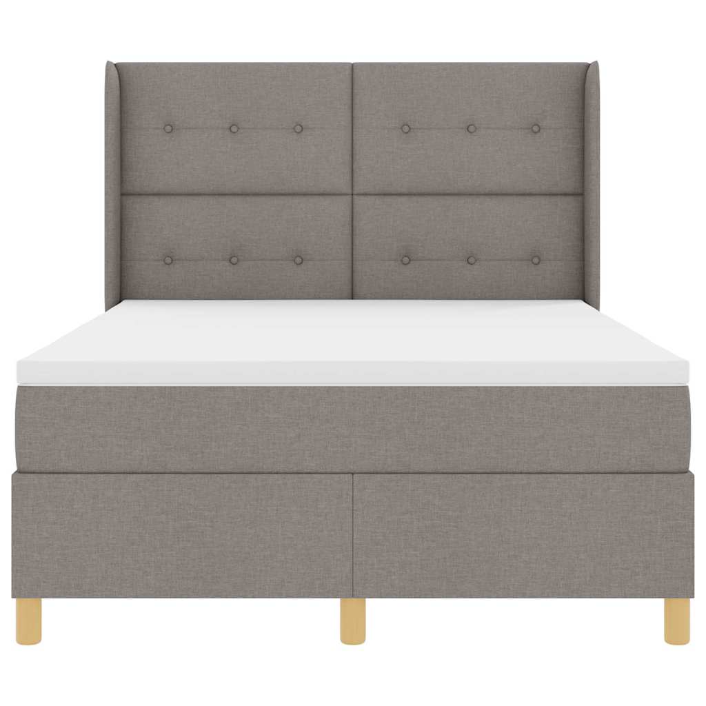 vidaXL Κρεβάτι με ελατήρια με κεφαλάρι Taupe 160 x 200 cm ύφασμα