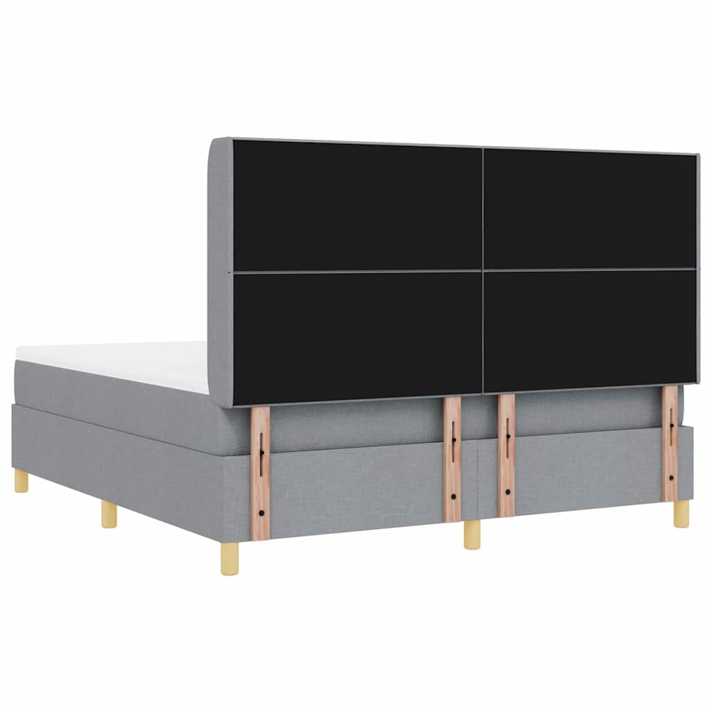 vidaXL Κρεβάτι με ελατήρια με στρώμα Ανοιχτό γκρι 140 x 200 cm ύφασμα