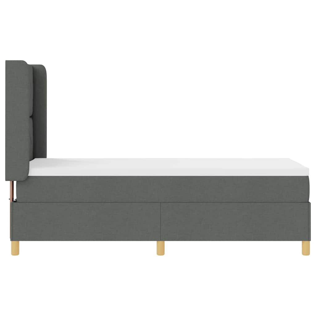 vidaXL Κρεβάτι με ελατήρια με κεφαλάρι Γκρι 80 x 200 cm ύφασμα