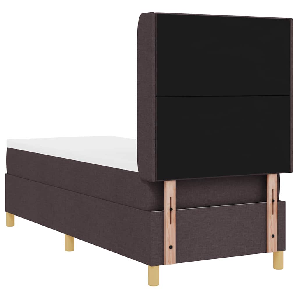 vidaXL Κρεβάτι με ελατήρια με κεφαλάρι Καφέ 80 x 200 cm ύφασμα