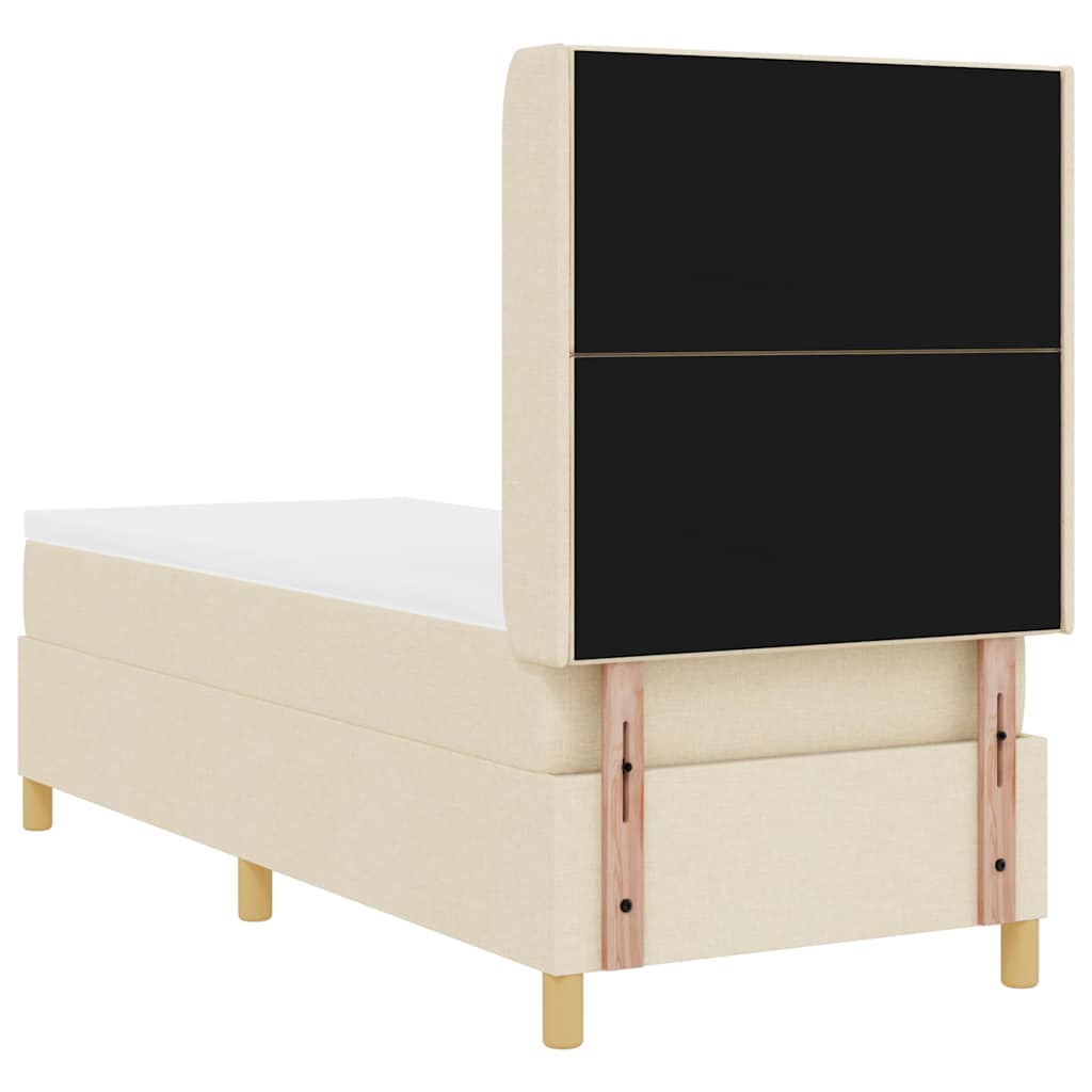 vidaXL Κρεβάτι με ελατήρια με στρώμα Κρεμ 140 x 200 cm ύφασμα