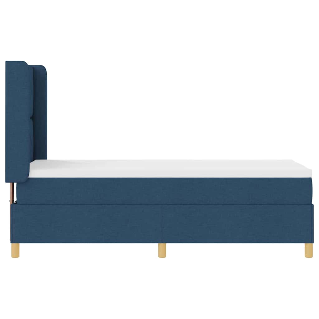 vidaXL Κρεβάτι με ελατήρια με κεφαλάρι Μπλε 80 x 200 cm ύφασμα