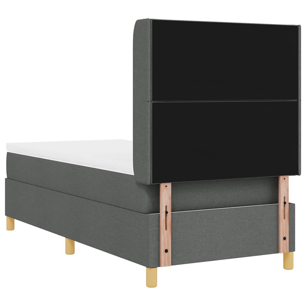 vidaXL Κρεβάτι με ελατήρια με κεφαλάρι Γκρι 100 x 200 cm ύφασμα