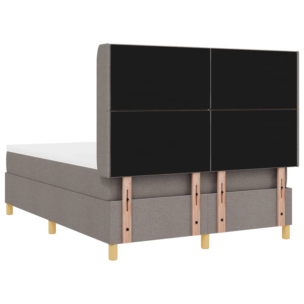 vidaXL Κρεβάτι με ελατήρια με κεφαλάρι Taupe 140 x 190 cm ύφασμα
