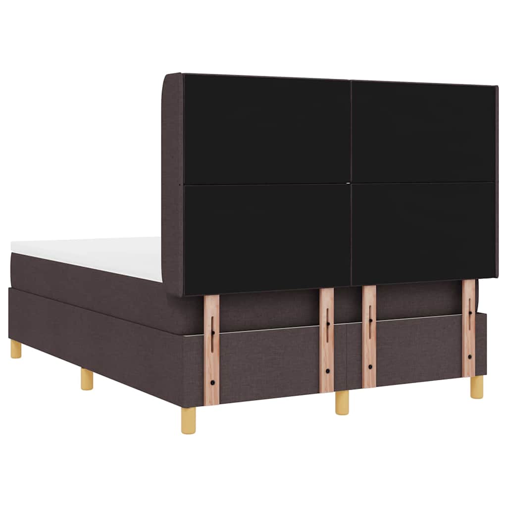 vidaXL Κρεβάτι με ελατήρια με κεφαλάρι Καφέ 140 x 200 cm ύφασμα