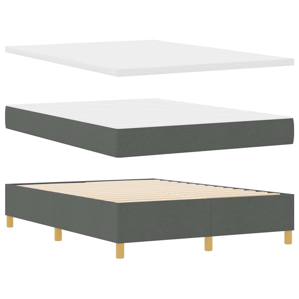 vidaXL Κρεβάτι με ελατήρια με κεφαλάρι Γκρι 160 x 200 cm ύφασμα