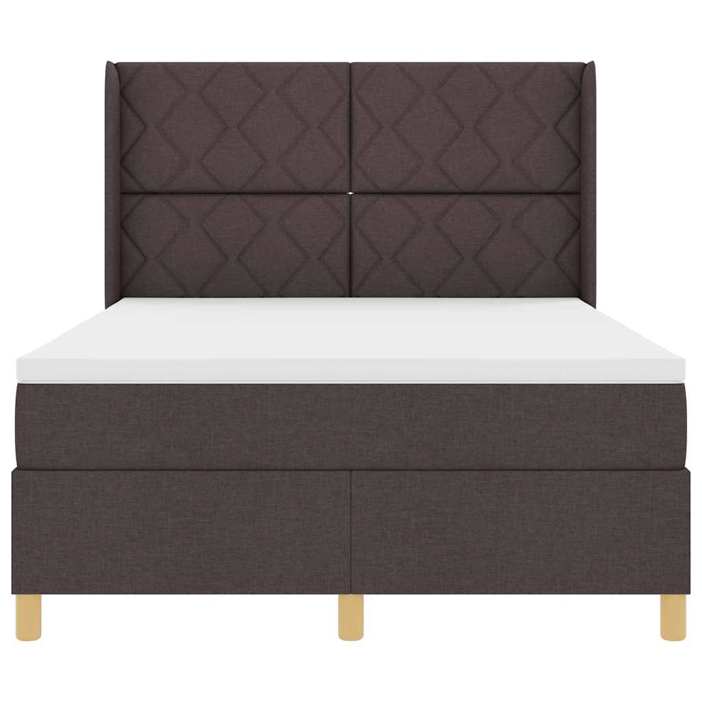 vidaXL Κρεβάτι με ελατήρια με κεφαλάρι Καφέ 160 x 200 cm ύφασμα