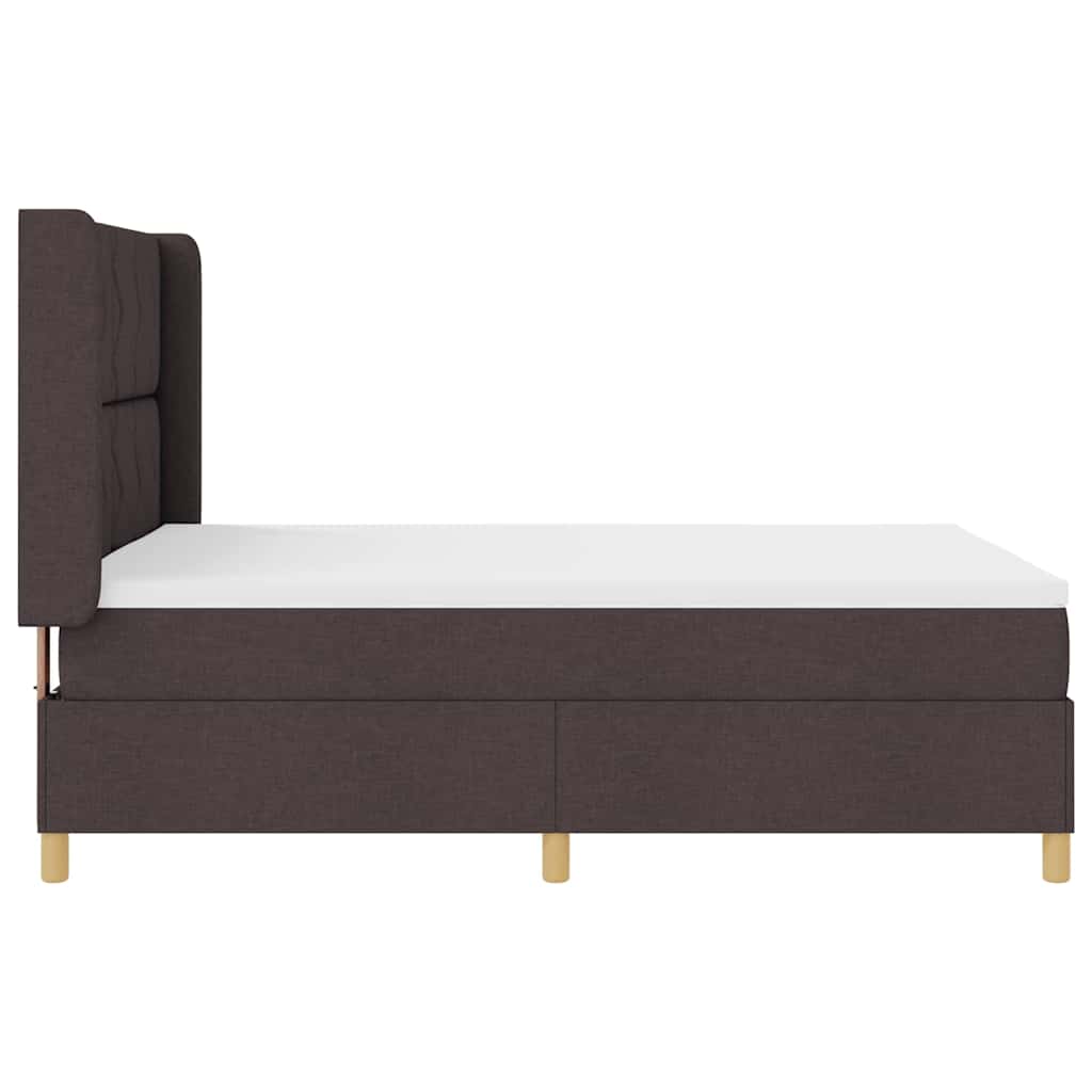 vidaXL Κρεβάτι με ελατήρια με κεφαλάρι Καφέ 160 x 200 cm ύφασμα
