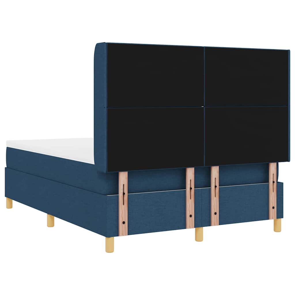 vidaXL Κρεβάτι με ελατήρια με κεφαλάρι Μπλε 160 x 200 cm ύφασμα