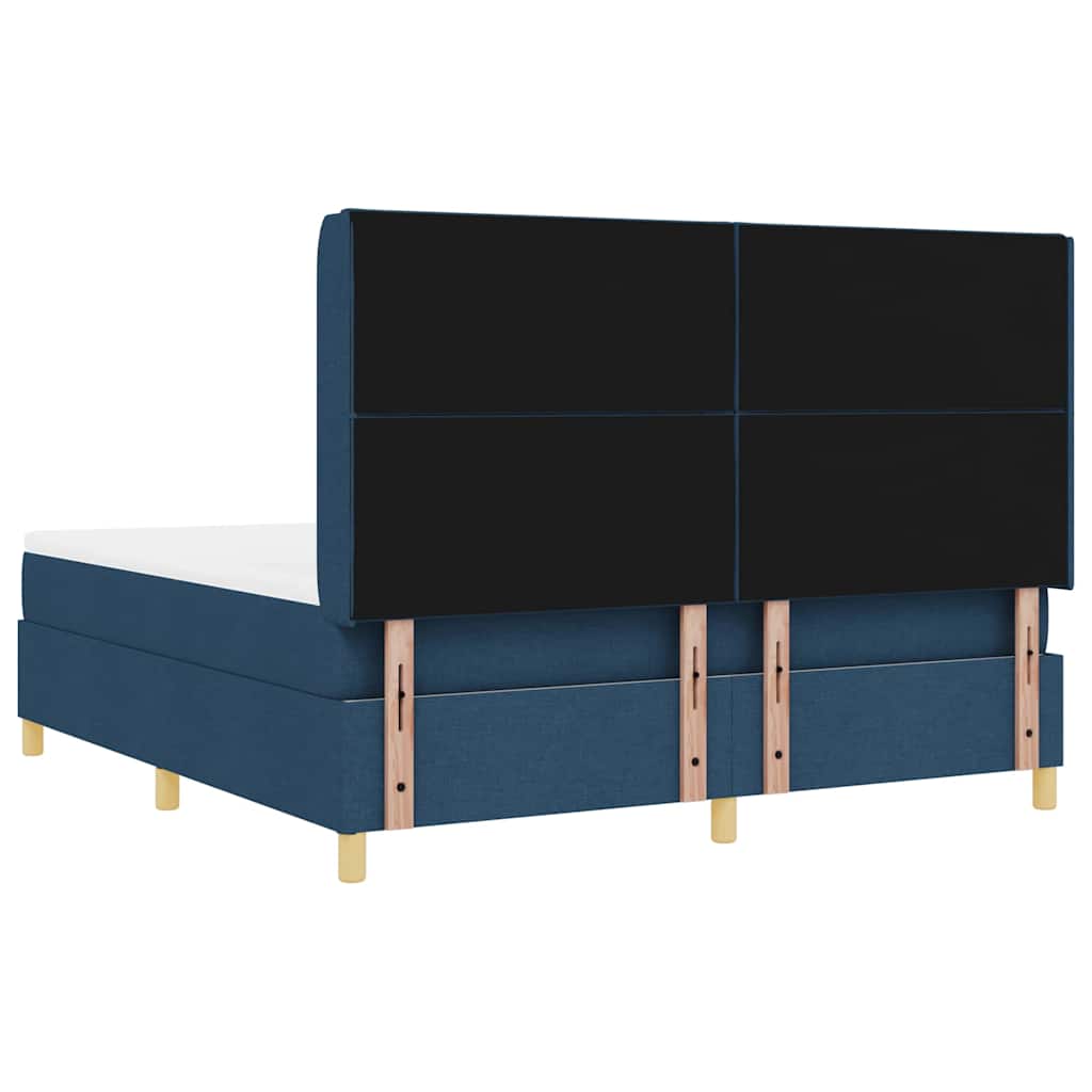 vidaXL Κρεβάτι με ελατήρια με κεφαλάρι Μπλε 180 x 200 cm ύφασμα