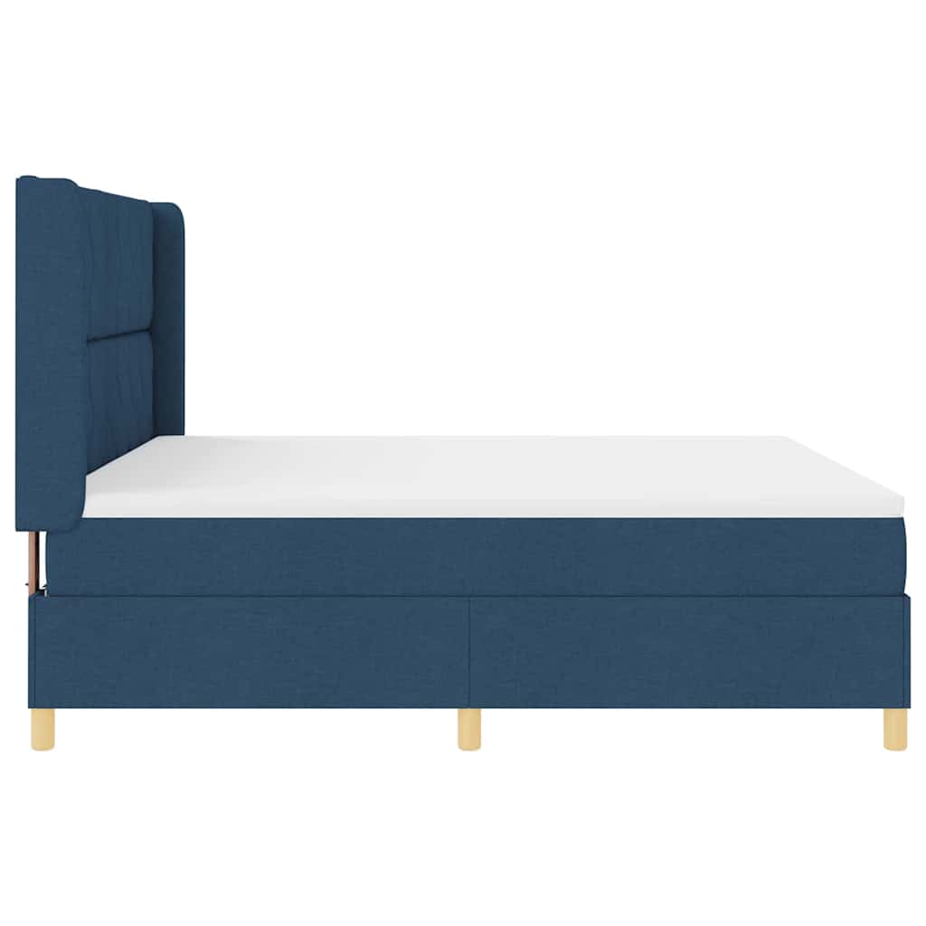 vidaXL Κρεβάτι με ελατήρια με κεφαλάρι Μπλε 180 x 200 cm ύφασμα
