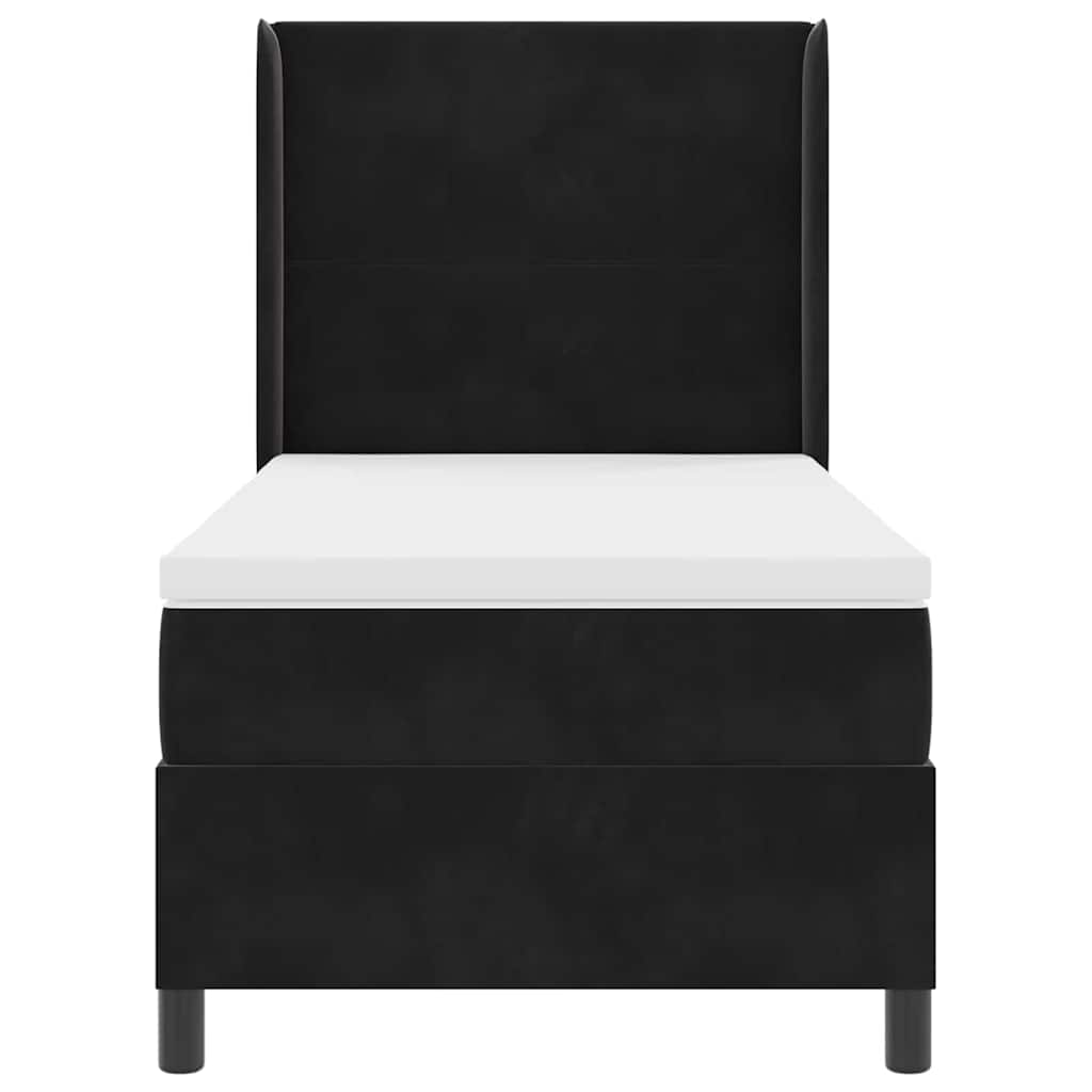 vidaXL Κρεβάτι με ελατήρια με κεφαλάρι Μαύρο 80 x 200 cm Βελούδο