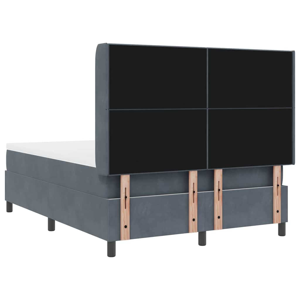 vidaXL Κρεβάτι με ελατήρια Σκούρο Γκρι 140 x 190 cm Βελούδο