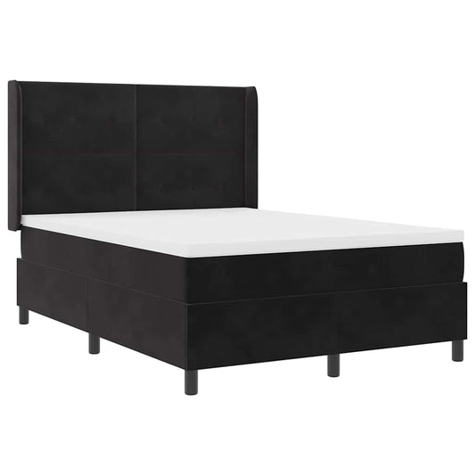 vidaXL Κρεβάτι με ελατήρια με κεφαλάρι Μαύρο 140 x 200 cm Βελούδο
