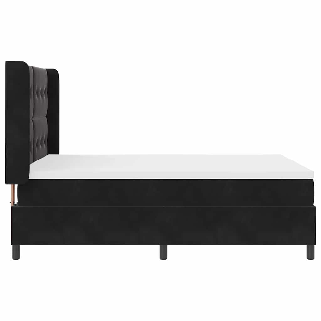 vidaXL Κρεβάτι με ελατήρια με κεφαλάρι Μαύρο 140 x 200 cm Βελούδο
