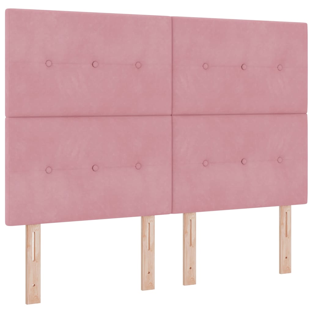 vidaXL Κρεβάτι με ελατήρια με κεφαλάρι Ροζ 160 x 200 cm Βελούδο