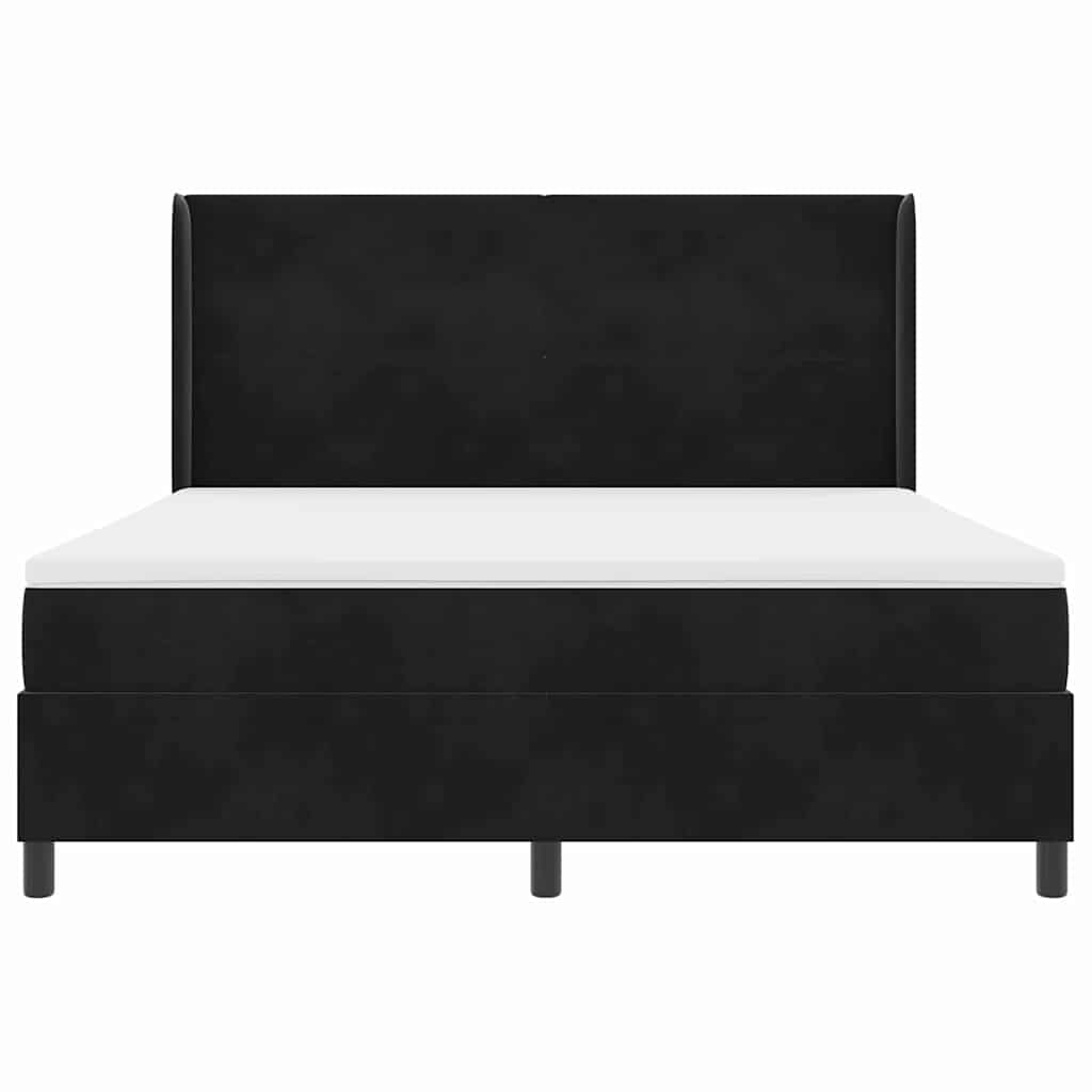 vidaXL Κρεβάτι με ελατήρια με κεφαλάρι Μαύρο 180 x 200 cm Βελούδο