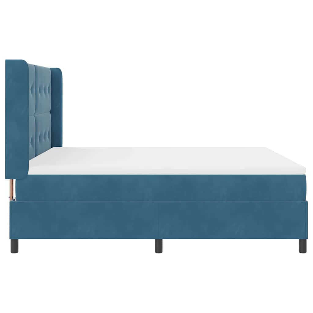 vidaXL Κρεβάτι με ελατήρια με κεφαλάρι Μπλε 180 x 200 cm Βελούδο